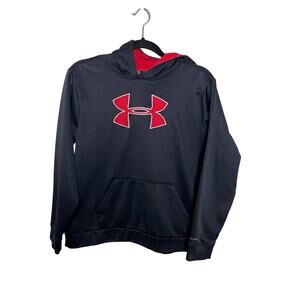 Under Armour Pullover‎ Fleece Hoodie Long Sleeve Logo Kangaroo Pocket Black XL